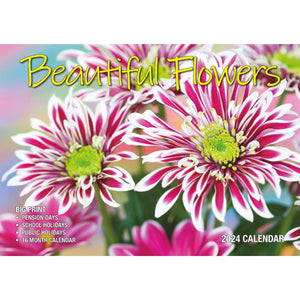 Darrahopens Home & Garden > Home Office Accessories Beautiful Flowers - 2024 Rectangle Wall Calendar 16 Months Floral Art Home Decor