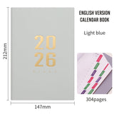 Darrahopens Home & Garden > Home Office Accessories > Calendars, Organisers & Planners 2026 Agenda - Daily Agenda - A5 Format - 1 Day per Page - 304 Pages - [light blue] - Hardcover