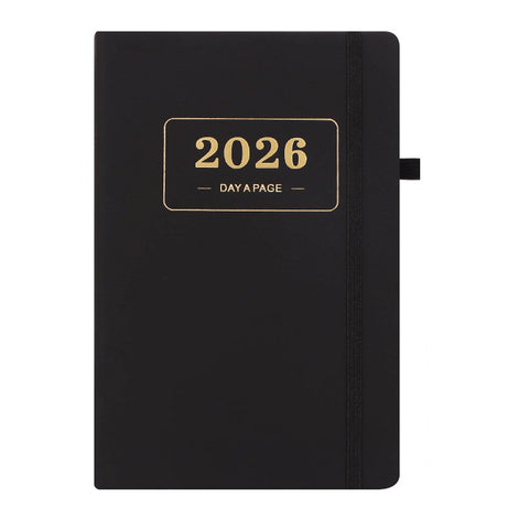 Darrahopens Home & Garden > Home Office Accessories > Calendars, Organisers & Planners 2026 Daily Planner – 2026 Adult Agenda – 1 Day on 1 Page – 365 Day Planner & Notebook – 14.0*20.8cm – Black