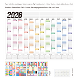 Darrahopens Home & Garden > Home Office Accessories > Calendars, Organisers & Planners 2026 Wall Planner Calendar with Stickers and Double-Sided Tape – 742 x 525 mm for Home, Office or Study in Australia