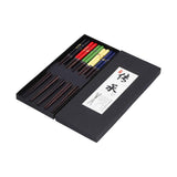 Darrahopens Home & Garden > Home Office Accessories > Calendars, Organisers & Planners 5 Pairs Chopsticks Wood Reusable Butterfly Flower Printing Gift Box Pointed Chopsticks for Restaurant Hotel In Australia - Darrahopens