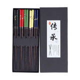 Darrahopens Home & Garden > Home Office Accessories > Calendars, Organisers & Planners 5 Pairs Chopsticks Wood Reusable Butterfly Flower Printing Gift Box Pointed Chopsticks for Restaurant Hotel In Australia - Darrahopens