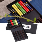 Darrahopens Home & Garden > Home Office Accessories > Calendars, Organisers & Planners 5 Pairs Chopsticks Wood Reusable Butterfly Flower Printing Gift Box Pointed Chopsticks for Restaurant Hotel In Australia - Darrahopens