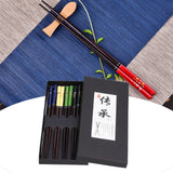 Darrahopens Home & Garden > Home Office Accessories > Calendars, Organisers & Planners 5 Pairs Chopsticks Wood Reusable Butterfly Flower Printing Gift Box Pointed Chopsticks for Restaurant Hotel In Australia - Darrahopens