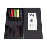 Darrahopens Home & Garden > Home Office Accessories > Calendars, Organisers & Planners 5 Pairs Chopsticks Wood Reusable Butterfly Flower Printing Gift Box Pointed Chopsticks for Restaurant Hotel In Australia - Darrahopens