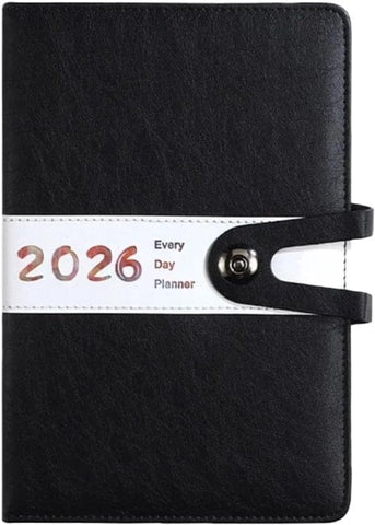 Darrahopens Home & Garden > Home Office Accessories > Calendars, Organisers & Planners Agenda 2026 Adults - Planner - Journal - Organizer - Business - Texture - PU Material - A5 Format - Black