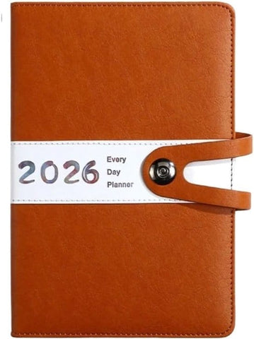 Darrahopens Home & Garden > Home Office Accessories > Calendars, Organisers & Planners Agenda 2026 adults - Planner - Journal - Organizer - Business - Texture - PU material - A5 format - Brown