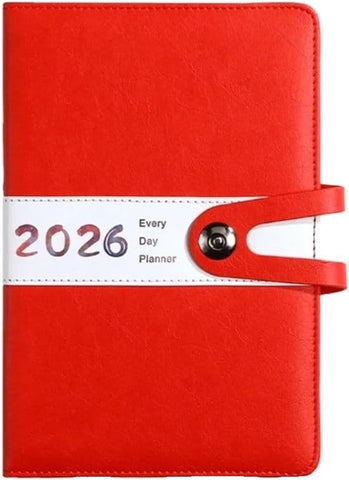 Darrahopens Home & Garden > Home Office Accessories > Calendars, Organisers & Planners Agenda 2026 Adults - Planner - Journal - Organizer - Business - Texture - PU Material - A5 Format - Red