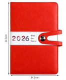 Darrahopens Home & Garden > Home Office Accessories > Calendars, Organisers & Planners Agenda 2026 Adults - Planner - Journal - Organizer - Business - Texture - PU Material - A5 Format - Red
