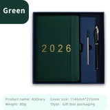 Darrahopens Home & Garden > Home Office Accessories > Calendars, Organisers & Planners Agenda 2026 - Daily Agenda & Planner - A5 Format - 365 Day Overview - Hardcover - [Dark Green]