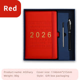 Darrahopens Home & Garden > Home Office Accessories > Calendars, Organisers & Planners Agenda 2026 - Daily Agenda & Planner - A5 Format - 365 Day Overview - Hardcover - [Red]