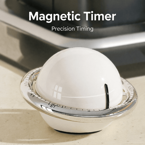 Darrahopens Home & Garden > Home Office Accessories > Calendars, Organisers & Planners Beige Retro Planet Mechanical Kitchen Timer Magnetic Countdown Clock Battery-Free Metal Core Loud Alarm for Cooking Study