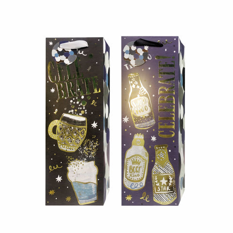 Darrahopens Home & Garden > Home Office Accessories > Calendars, Organisers & Planners bulk 24 Celebration Sips For Male Bottle Gift Bag Assort 12x36cm