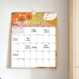 Darrahopens Home & Garden > Home Office Accessories > Calendars, Organisers & Planners Calendar 2026 - Hangable 12 Months - Calendar - With wire-o-binding - Yearly calendar - Monthly planner - Wall calendar - 37 x 30cm - Nutrition patterns