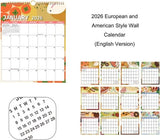 Darrahopens Home & Garden > Home Office Accessories > Calendars, Organisers & Planners Calendar 2026 - Hangable 12 Months - Calendar - With wire-o-binding - Yearly calendar - Monthly planner - Wall calendar - 37 x 30cm - Nutrition patterns