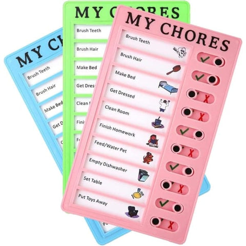 Darrahopens Home & Garden > Home Office Accessories > Calendars, Organisers & Planners Checklist Board 3 pcs Plastic Daily Schedule To Do List Memo Chore Chart Slider Portable