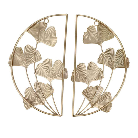 Darrahopens Home & Garden > Home Office Accessories > Calendars, Organisers & Planners Golden Ginkgo Leaf Wall Hanging Decor Golden Iron Art Wall Sculpture Wall Decor for Living Room Office Study In Australia - Darrahopens