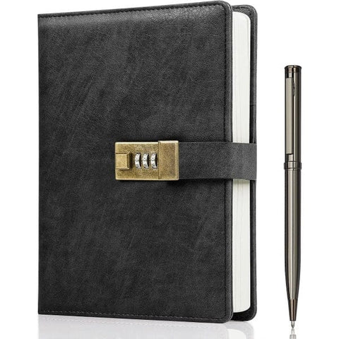 Darrahopens Home & Garden > Home Office Accessories > Calendars, Organisers & Planners Lockable A5 Vintage PU Leather Diary 240 Pages 21.8 x 14.7 cm with Pen and Gift Box