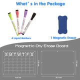 Darrahopens Home & Garden > Home Office Accessories > Calendars, Organisers & Planners Magnetic Acrylic Fridge Calendar & Memo Board Set - Dry Erase Planner with Markers & Eraser(43*30cm 3mm)
