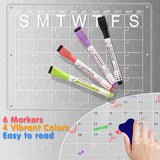 Darrahopens Home & Garden > Home Office Accessories > Calendars, Organisers & Planners Magnetic Acrylic Fridge Calendar & Memo Board Set - Dry Erase Planner with Markers & Eraser(43*30cm 3mm)