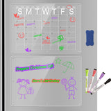 Darrahopens Home & Garden > Home Office Accessories > Calendars, Organisers & Planners Magnetic Acrylic Fridge Calendar & Memo Board Set - Dry Erase Planner with Markers & Eraser(43*30cm 3mm)