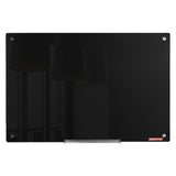 Darrahopens Home & Garden > Home Office Accessories > Calendars, Organisers & Planners Magnetic Glass Whiteboard 36 x 24 Inch Frameless Dry Erase Board Wall Mounted White Glass Board with Marker Tray Eraser and 2 Markers Black