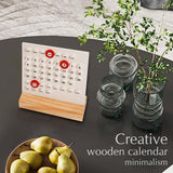 Darrahopens Home & Garden > Home Office Accessories > Calendars, Organisers & Planners Perpetual calendar - Wooden calendar stand for desk - Acrylic calendar for desk - Suitable for living room, office, shop, bar - Display of week, month and day (white)