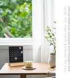 Darrahopens Home & Garden > Home Office Accessories > Calendars, Organisers & Planners Perpetual calendar - Wooden desk calendar stand - Acrylic desk calendar - Suitable for living room, office, shop, bar - Display of week, month and day (black)