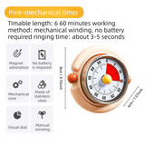 Darrahopens Home & Garden > Home Office Accessories > Calendars, Organisers & Planners Pink Visual Mechanical Kitchen Timer with Magnetic Backing - Battery-Free Countdown Alarm for Cooking, Study & Time Management