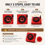 Darrahopens Home & Garden > Home Office Accessories > Calendars, Organisers & Planners Red Record Player Mechanical Timer Magnet Timer for Study, Productivity and Time Management, Wind-Up Countdown Alarm, No Battery Required, Pomodoro Timer