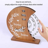 Darrahopens Home & Garden > Home Office Accessories > Calendars, Organisers & Planners Rustic Wooden Perpetual Calendar, Moon Shape Desk and Home Decor, 20 x 18 cm