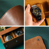 Darrahopens Home & Garden > Home Office Accessories > Calendars, Organisers & Planners Watch Travel Case for Men & Women, 2 Slot Watch Roll , Portable Watch Roll Organizer with Removable Pillows, Exquisite Travel Watch Box for Birthday Festival Gift