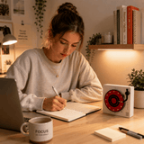 Darrahopens Home & Garden > Home Office Accessories > Calendars, Organisers & Planners White Record Player Mechanical Timer Magnet Timer for Study, Productivity and Time Management, Wind-Up Countdown Alarm, No Battery Required, Pomodoro Timer