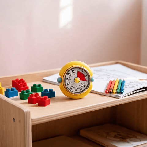 Darrahopens Home & Garden > Home Office Accessories > Calendars, Organisers & Planners Yellow Visual Mechanical Kitchen Timer with Magnetic Backing - Battery-Free Countdown Alarm for Cooking, Study & Time Management