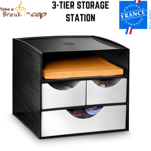 Darrahopens Home & Garden > Home Office Accessories CEP 3 Tier Module Storage Station Home Office Black/Metallic Grey MADE IN FRANCE