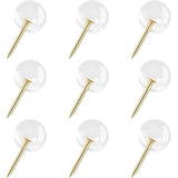 Darrahopens Home & Garden > Home Office Accessories > Desk Accessories 150 pcs Large Size 9.5Mm Gold Push Pins ROund Head Gold Steel Thumb Tacks With Clear Plastic ROund Head Thumb Tacks For