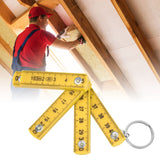 Darrahopens Home & Garden > Home Office Accessories > Desk Accessories 2Pcs ABS Folding Ruler Portable 0.5m Foldable Ruler with Key Ring for Carpentry Laying TilesYellow In Australia - Darrahopens