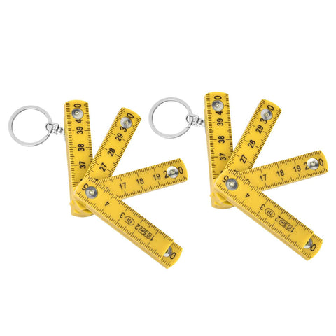 Darrahopens Home & Garden > Home Office Accessories > Desk Accessories 2Pcs ABS Folding Ruler Portable 0.5m Foldable Ruler with Key Ring for Carpentry Laying TilesYellow In Australia - Darrahopens