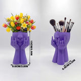 Darrahopens Home & Garden > Home Office Accessories > Desk Accessories 3D-printed rock face vase or office organizer, black.