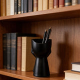 Darrahopens Home & Garden > Home Office Accessories > Desk Accessories 3D-printed rock face vase or office organizer, black.