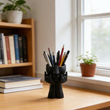 Darrahopens Home & Garden > Home Office Accessories > Desk Accessories 3D-printed rock face vase or office organizer, black.