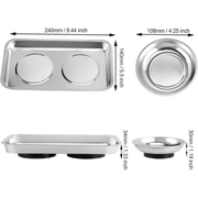 Darrahopens Home & Garden > Home Office Accessories > Desk Accessories 8 Pieces Magnetic Parts Tray Set, Stainless Steel Magnetic Tool Tray Holder, Round Bolt Trays Square Mechanic Trays for Screws In Australia - Darrahopens