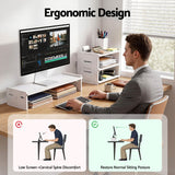 Darrahopens Home & Garden > Home Office Accessories > Desk Accessories Artiss Monitor Stand and 3-Tier Desk Organiser 2-in-1 Modular Computer Monitor Riser PVC Desktop Shelf Holds 20kg for Office Students Gaming