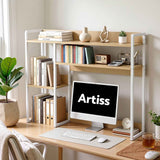 Darrahopens Home & Garden > Home Office Accessories > Desk Accessories Artist Desk Organizer 2-Tier Desk Shelf 24cm Depth for Unblocked Monitor View Asymmetrical Desk Hutch Dorm for WFH & Gaming Heavy-Duty