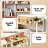 Darrahopens Home & Garden > Home Office Accessories > Desk Accessories Artist Desk Organizer 2-Tier Desk Shelf 24cm Depth for Unblocked Monitor View Asymmetrical Desk Hutch Dorm for WFH & Gaming Heavy-Duty