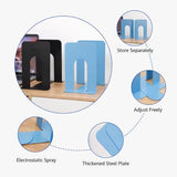 Darrahopens Home & Garden > Home Office Accessories > Desk Accessories Bookends - Metal - Iron Bookshelves - To be used for supporting books and organizing your desk - 2 Pieces - 13 × 15 × 16.5 cm - Blue