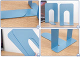 Darrahopens Home & Garden > Home Office Accessories > Desk Accessories Bookends - Metal - Iron Bookshelves - To be used for supporting books and organizing your desk - 2 Pieces - 13 × 15 × 16.5 cm - Blue