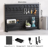 Darrahopens Home & Garden > Home Office Accessories > Desk Accessories CARLA HOME 2 Pack Desk Pegboard Organizer Kit  with Hooks, Tray & Mount Ideal for Office, Gaming Setup & Home Workspace Organization (Black)
