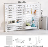 Darrahopens Home & Garden > Home Office Accessories > Desk Accessories CARLA HOME 2 Pack Desk Pegboard Organizer Kit  with Hooks, Tray & Mount Ideal for Office, Gaming Setup & Home Workspace Organization (White)