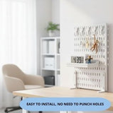 Darrahopens Home & Garden > Home Office Accessories > Desk Accessories CARLA HOME Desk Pegboard Organizer Kit  with Hooks, Tray & Mount Ideal for Office, Gaming Setup & Home Workspace Organization (White)